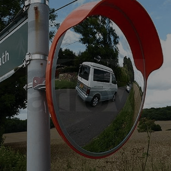 Convex Mirror Mounted on Pole