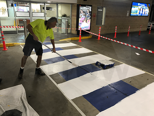 Using Paint Roller for Line Marking